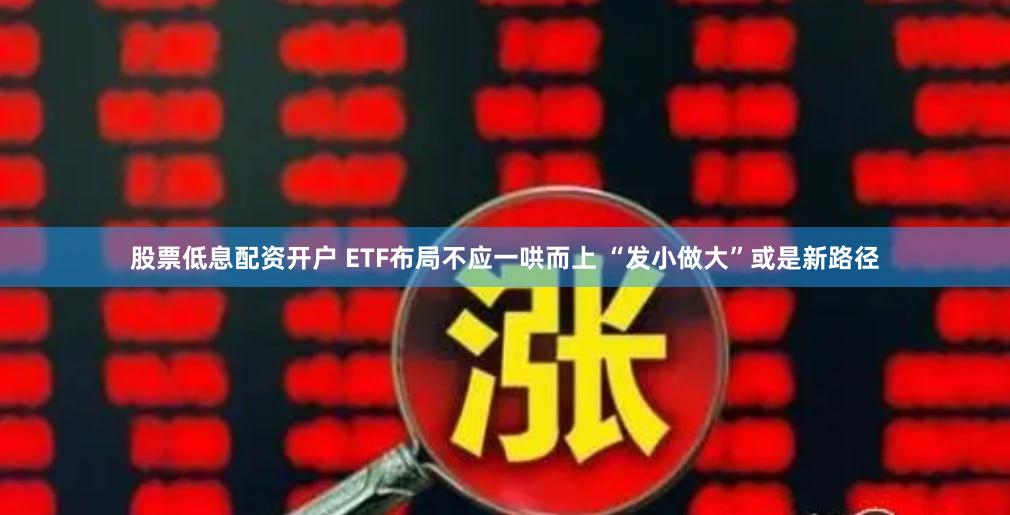 股票低息配资开户 ETF布局不应一哄而上 “发小做大”或是新路径